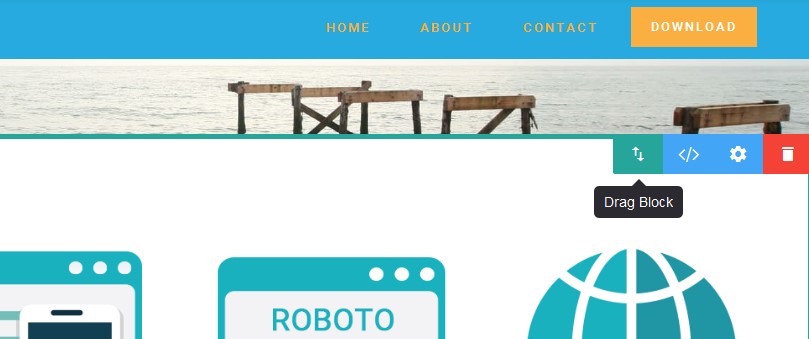 New Mobirise website design builder 1.8, cannot drag item to new position, only incremental below next item down.
