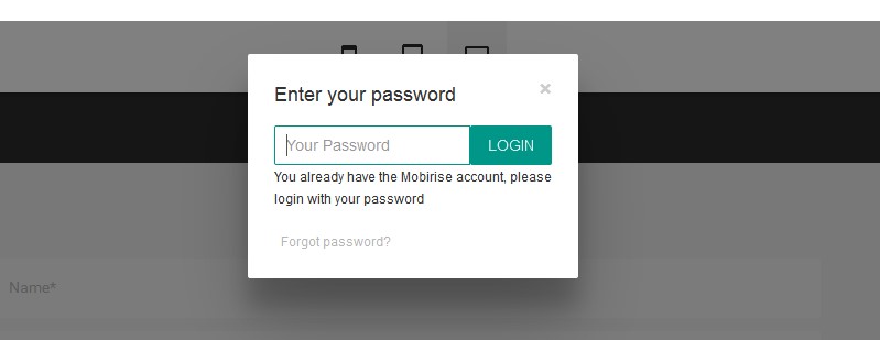 There seems to be no place in the UI to "log in" in the Mobirise website maker app app.