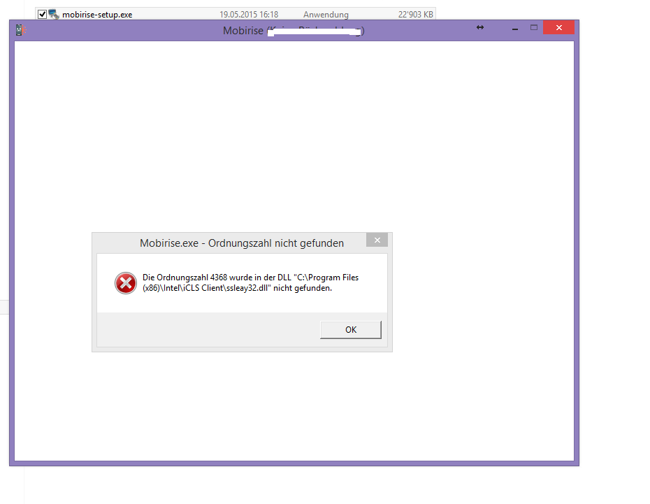 There is some problem during the Mobirise website free maker app installation.