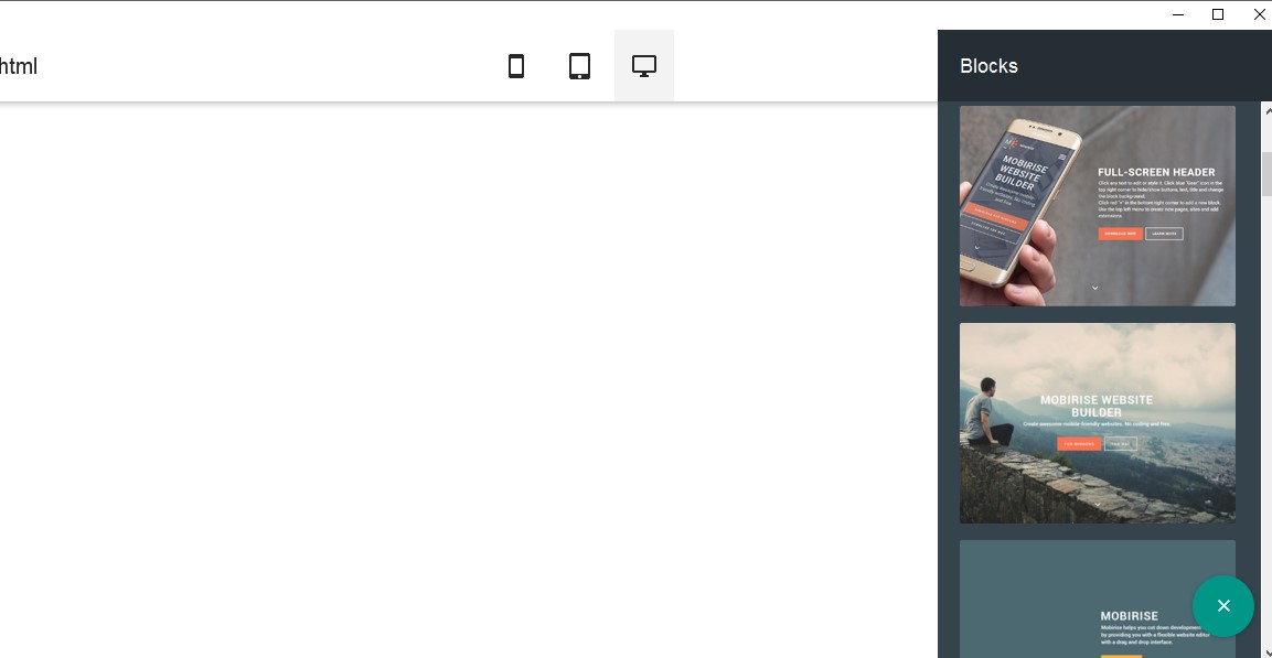 In vain I have tried to instal Mobirise best web builder software on windows xp RAM1GB AND Procesor 1.8GHZ upon finishing the installation, the program does not add blocks while dragged to the page.