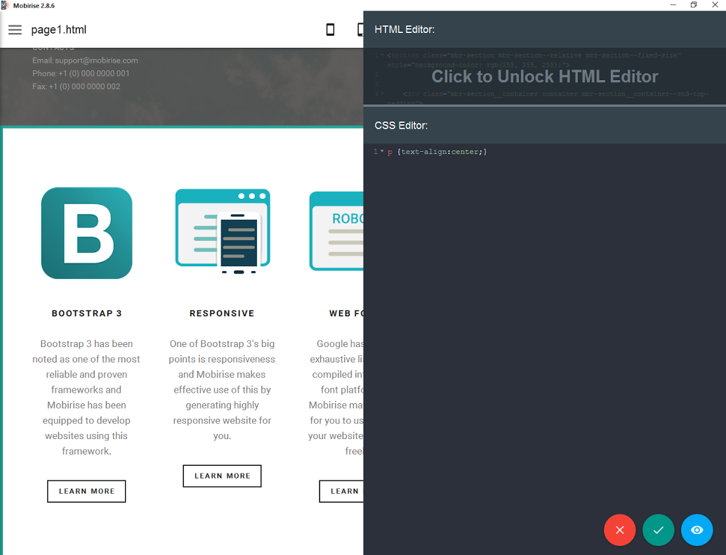 I use your Mobirise free website maker software app. Could you please direct me to the CSS that would allow me to adjust the text alignment in one of your drag and drop interfaces?