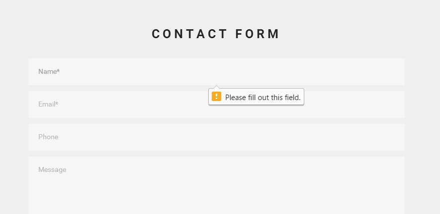 where can i change the Message in Mobirise web maker free when someone is missing filling out the Email Formular!