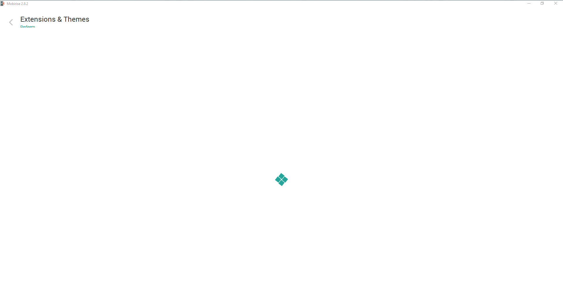 I have updated my Mobirise mobile website generator to 2.8.2. When I like to update the extensions like Code Editor, Icons or Analytics, there is only shown a white page with the pulse mobirise logo but nothing happens.