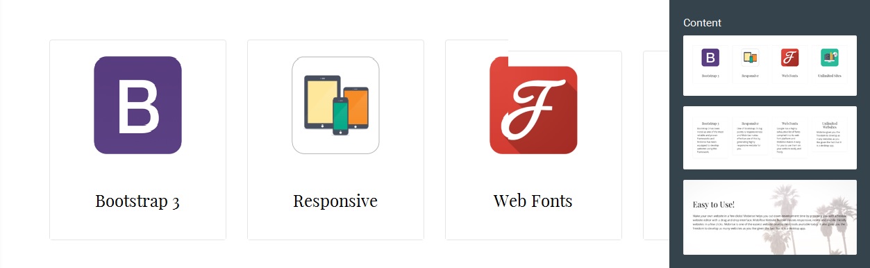 I like Mobirise html web creator very much and I am using it in one of my sites.