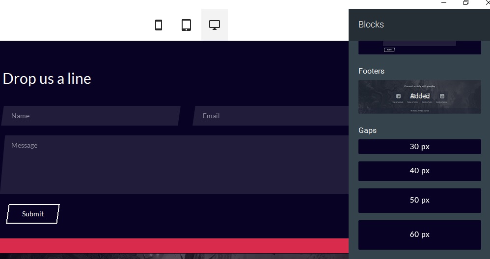 Hi guys, I would suggest you to add also odds images count to "stripe" block in Mobirise free html site builder.