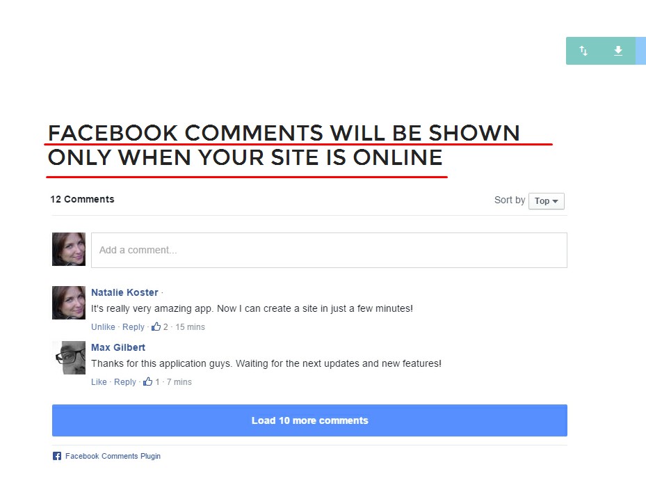 Mobirise social comments