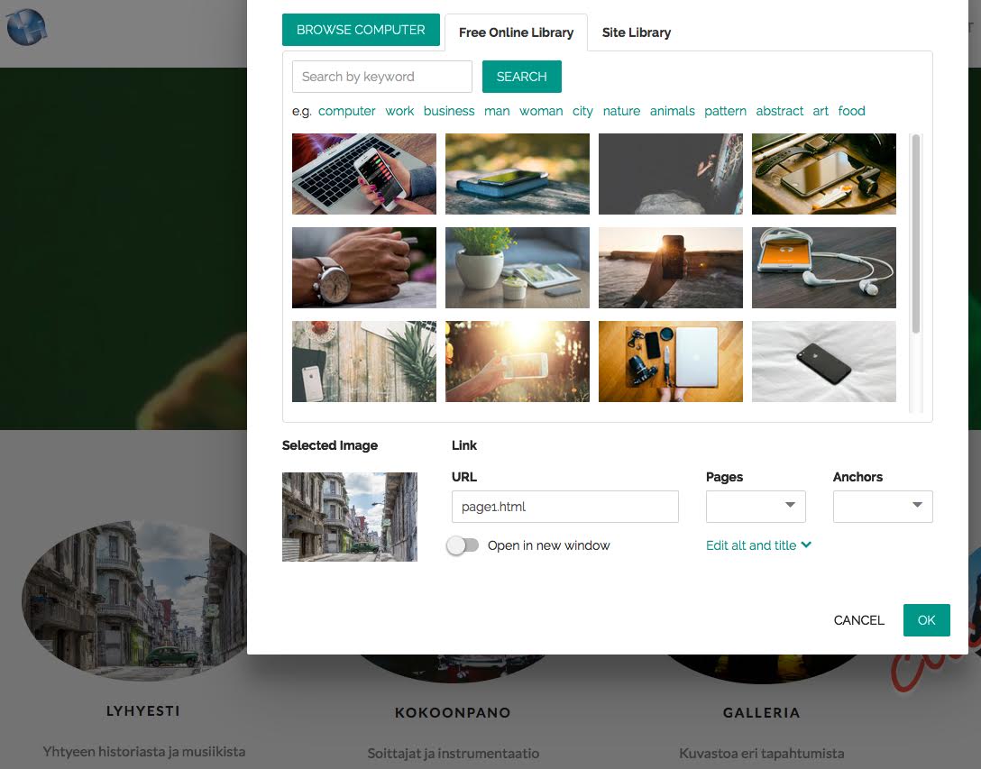 Mobirise-linking-issues