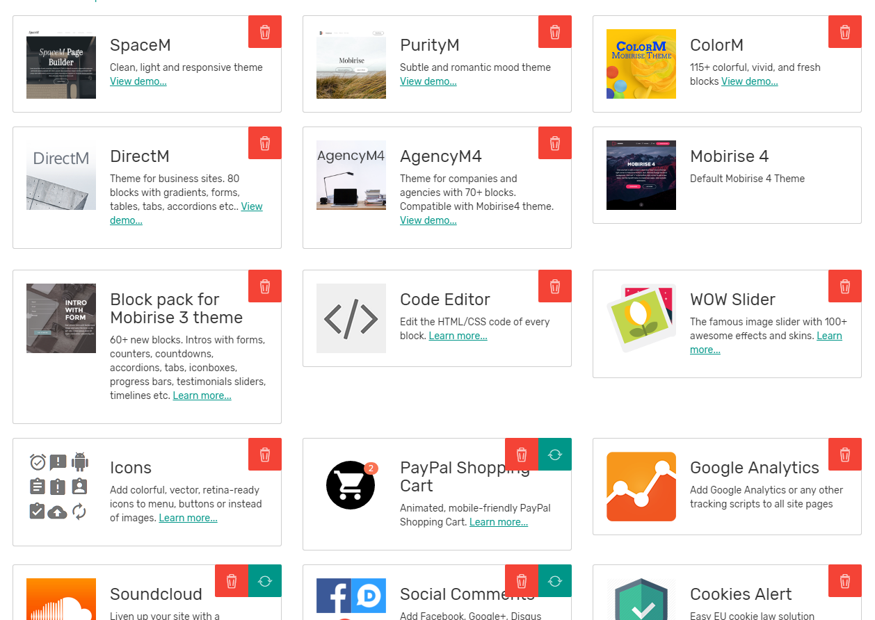 I had technical problems with my hd and had to reinstall the Mobirise open source website design software in a new hd.