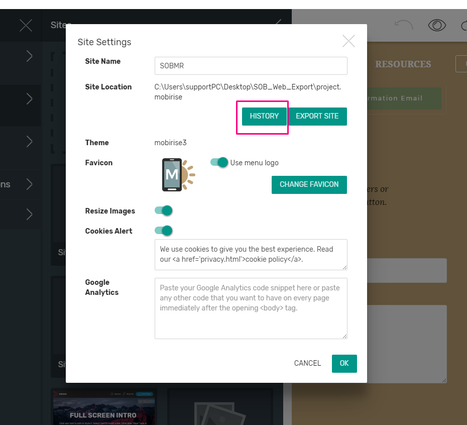 Just loaded Mobirise open source drag and drop website builder software 4.30 on a new computer, but it will not open
a website made with open source drag and drop website builder software that I have strored on google drive, I
just get a blank site.